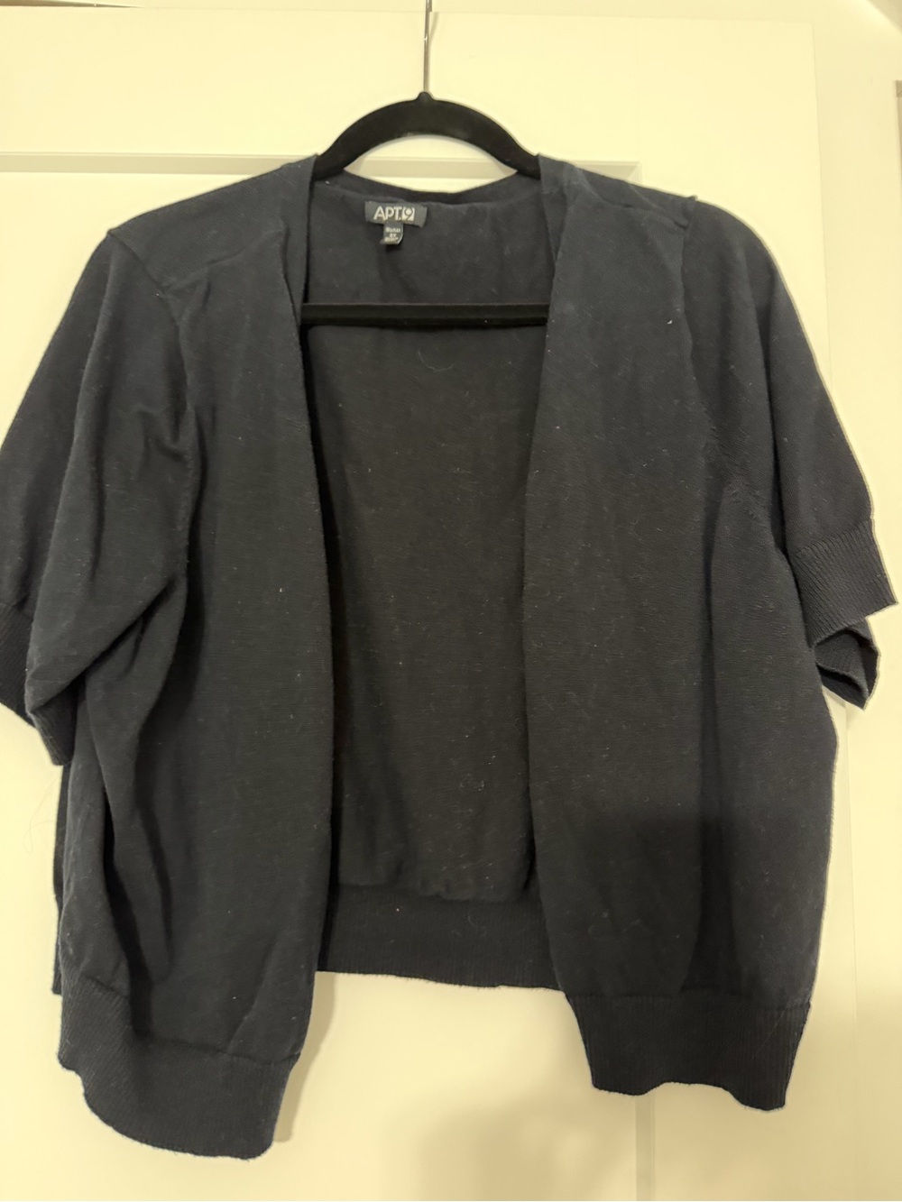 Apt. 9 Navy Short-Sleeve Open-Front Cardigan